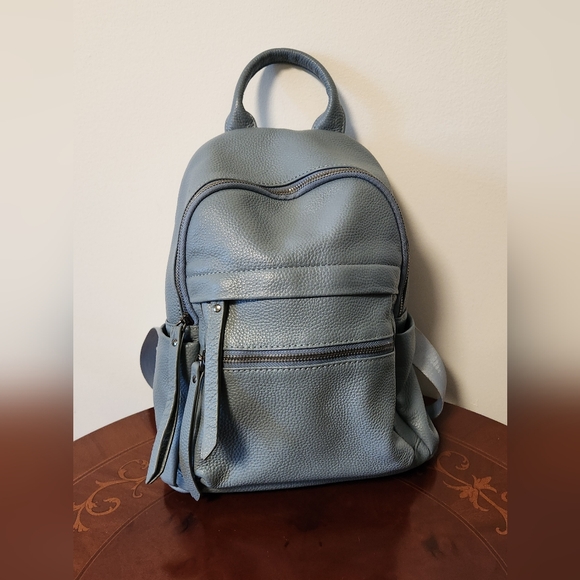 Genuine Leather backpack Blue small mini - Picture 7 of 7